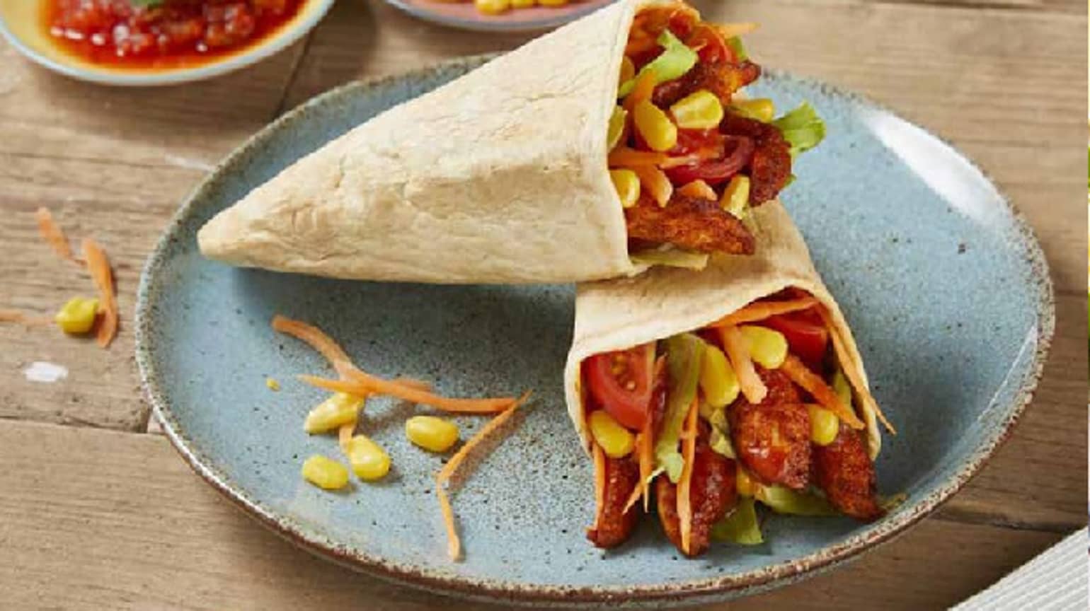 Fajitas de poulet grillé et sauce tomate-yaourt